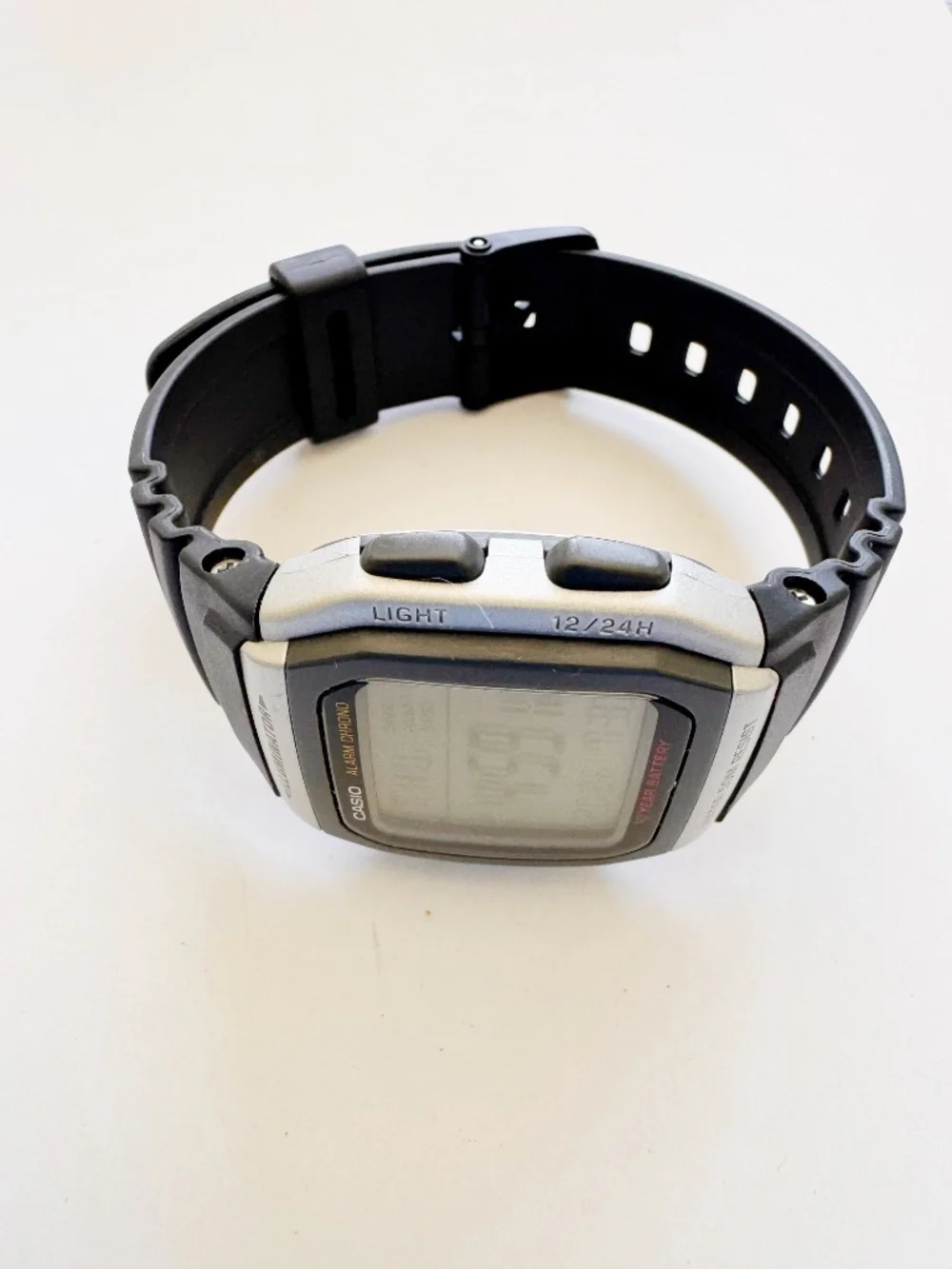 Casio Illuminator W-96H Black Digital Watch 35mm Runs Great